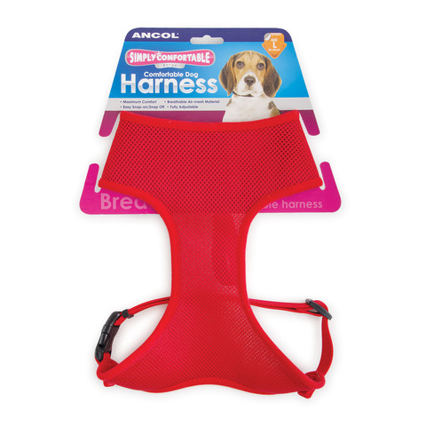 Ancol Comfort Fit Mesh Dog Harness In Red Small Kennelgate