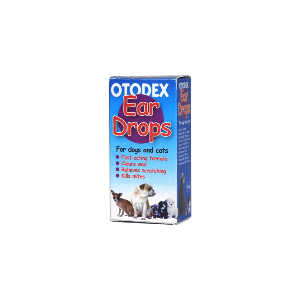 Otodex Veterinary Ear Drops for Cats and Dogs 14ml Kennelgate