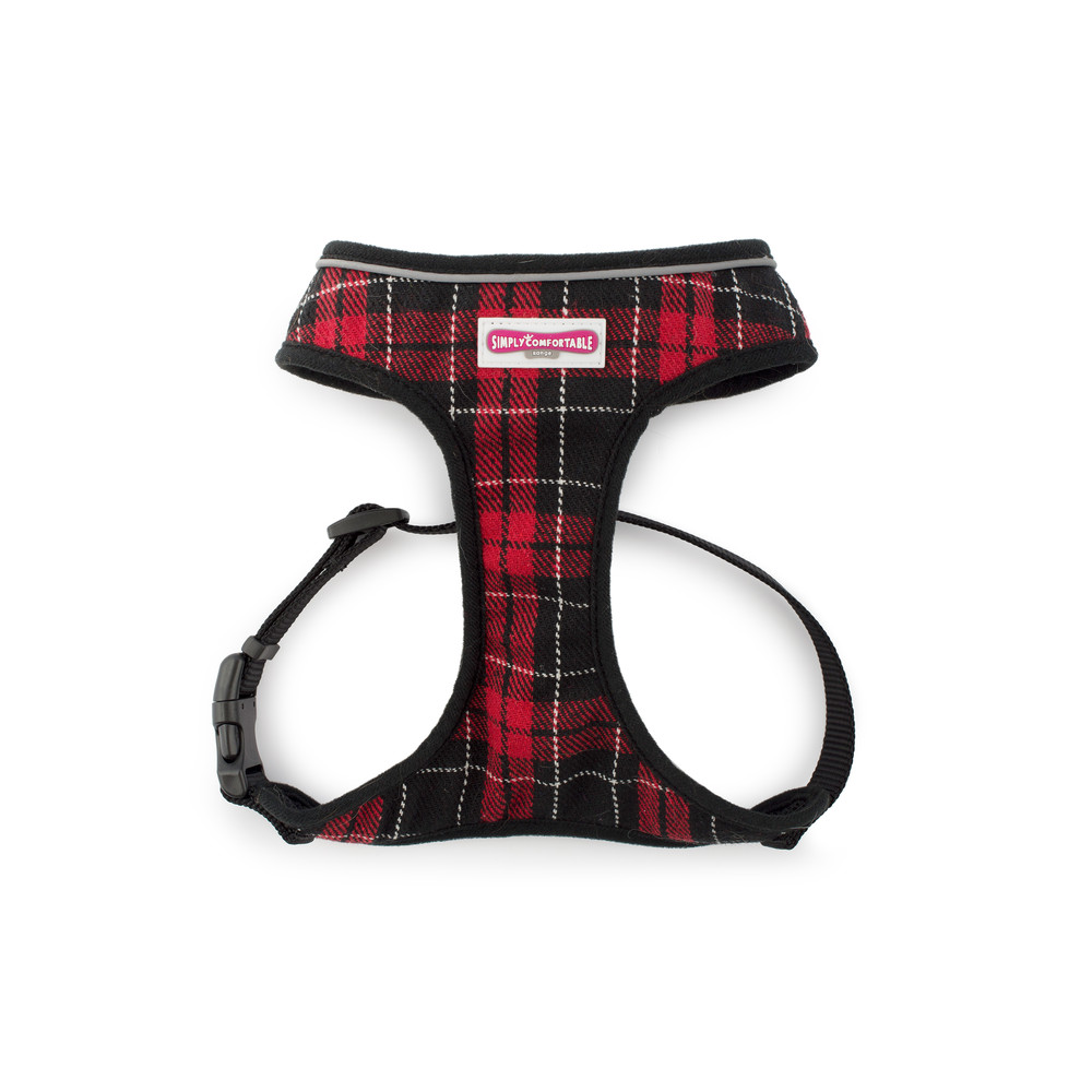 (D) Ancol Comfort Fit Dog Harness In Red Tartan Large Kennelgate