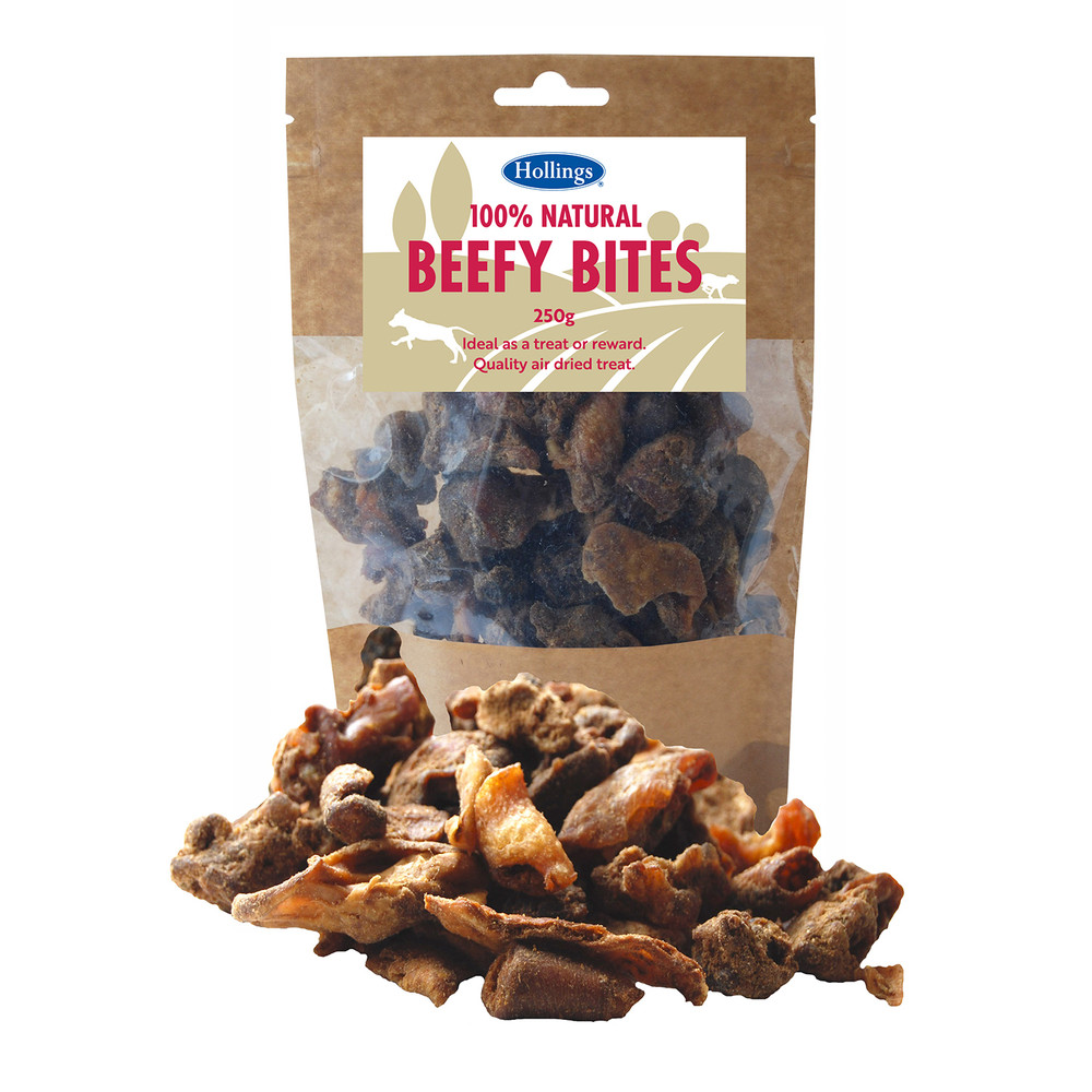 Hollings 100 Natural Beefy Bites Dog Treats 250g Kennelgate