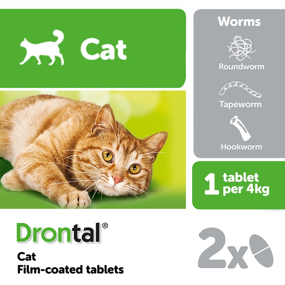 Drontal Cat Worming Tablets 1 tab to 2 tab Kennelgate